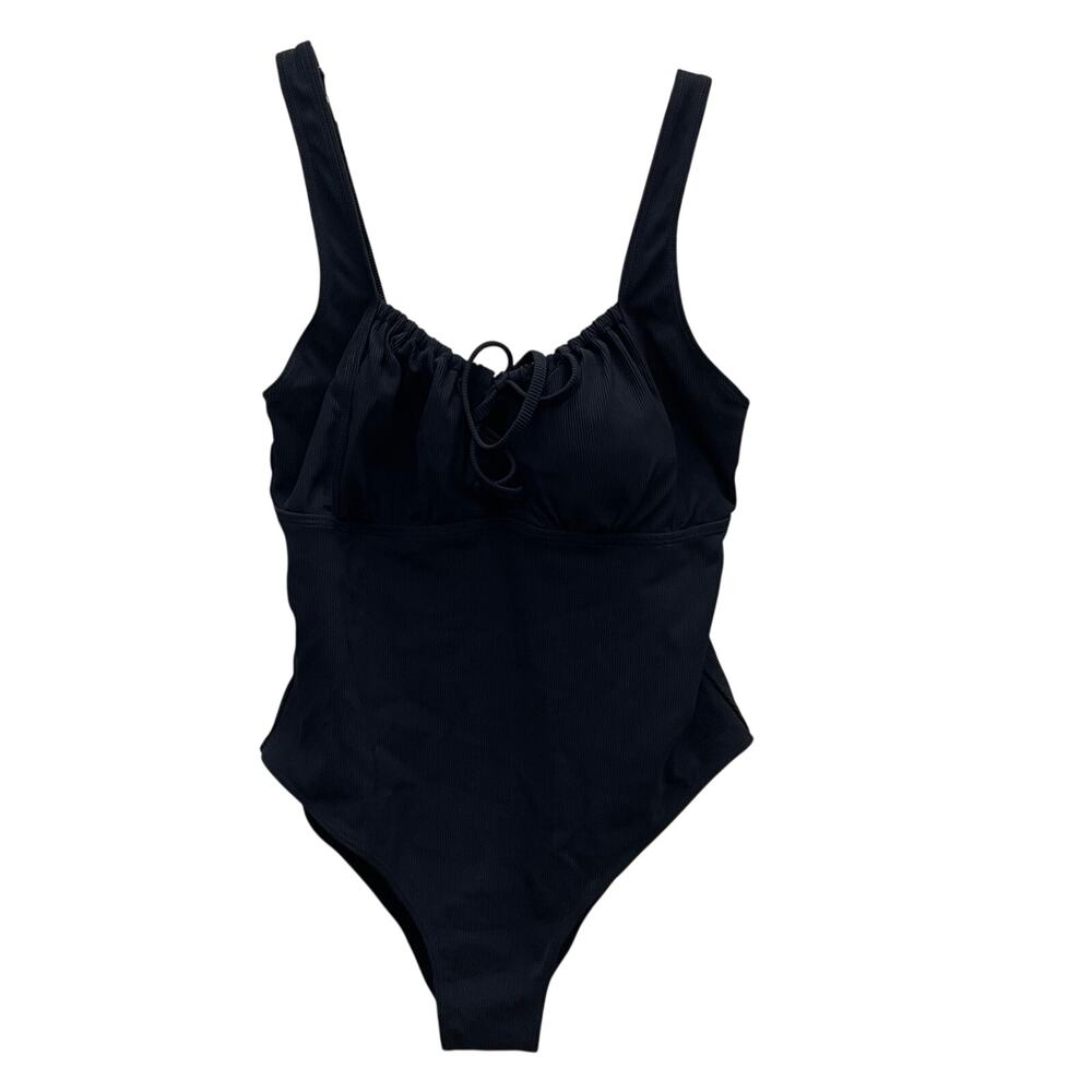 Berlook Ribbed Black One Piece Swimsuit Listed As Medium (see measurements) NWT